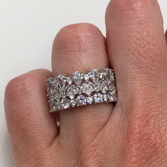 Jewelry - 14k white gold diamond eternity band ring wedding